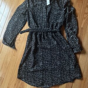 Mossimo Supply Co. Black and White Long Sleeve Dress